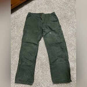 VF Imagewear Size 38 x 30 Olive Green Pants Double Knee Work Duck Canvas.
